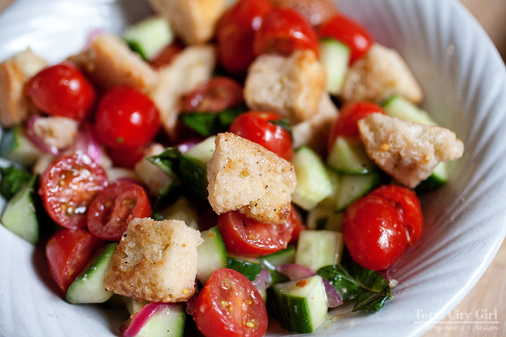 Panzanella Salad With Pickled Red Onions by Total City Girl