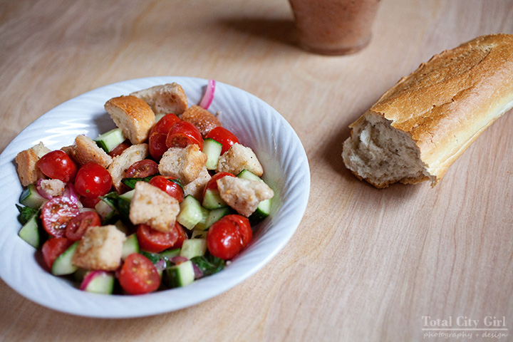 Panzanella Salad With Pickled Red Onions by Total City Girl