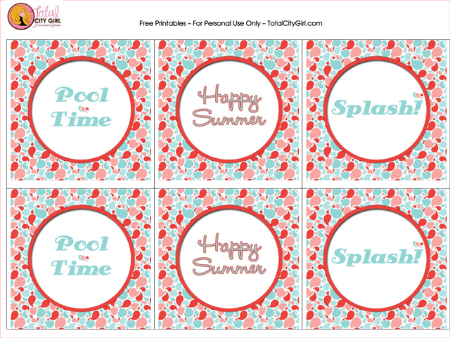 Free Printable:  Summer Cupcake Topper Designs