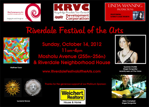 This Weekend:  RIverdale Festival of the Arts